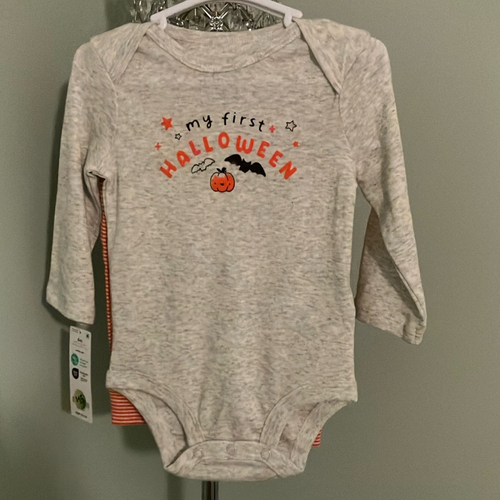 Carter's Gray Halloween Bodysuit with Orange Accents